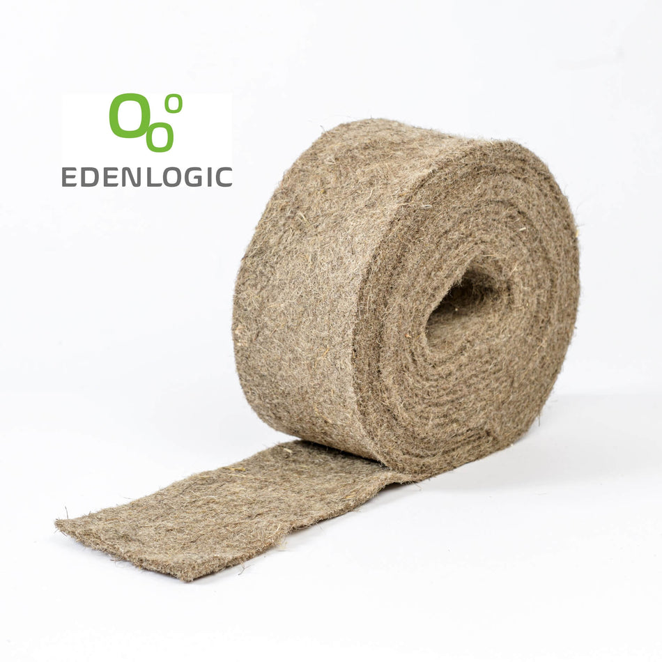 Naturdämmstreifen Breite 100mm - NDS aus 100% Hanffasern - Lehmmeister