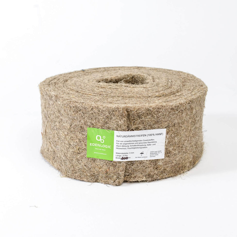 Naturdämmstreifen Breite 100mm - NDS aus 100% Hanffasern - Lehmmeister
