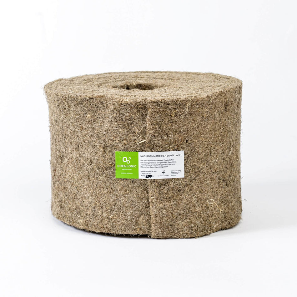 Naturdämmstreifen Breite 200mm - NDS aus 100% Hanffasern - Lehmmeister