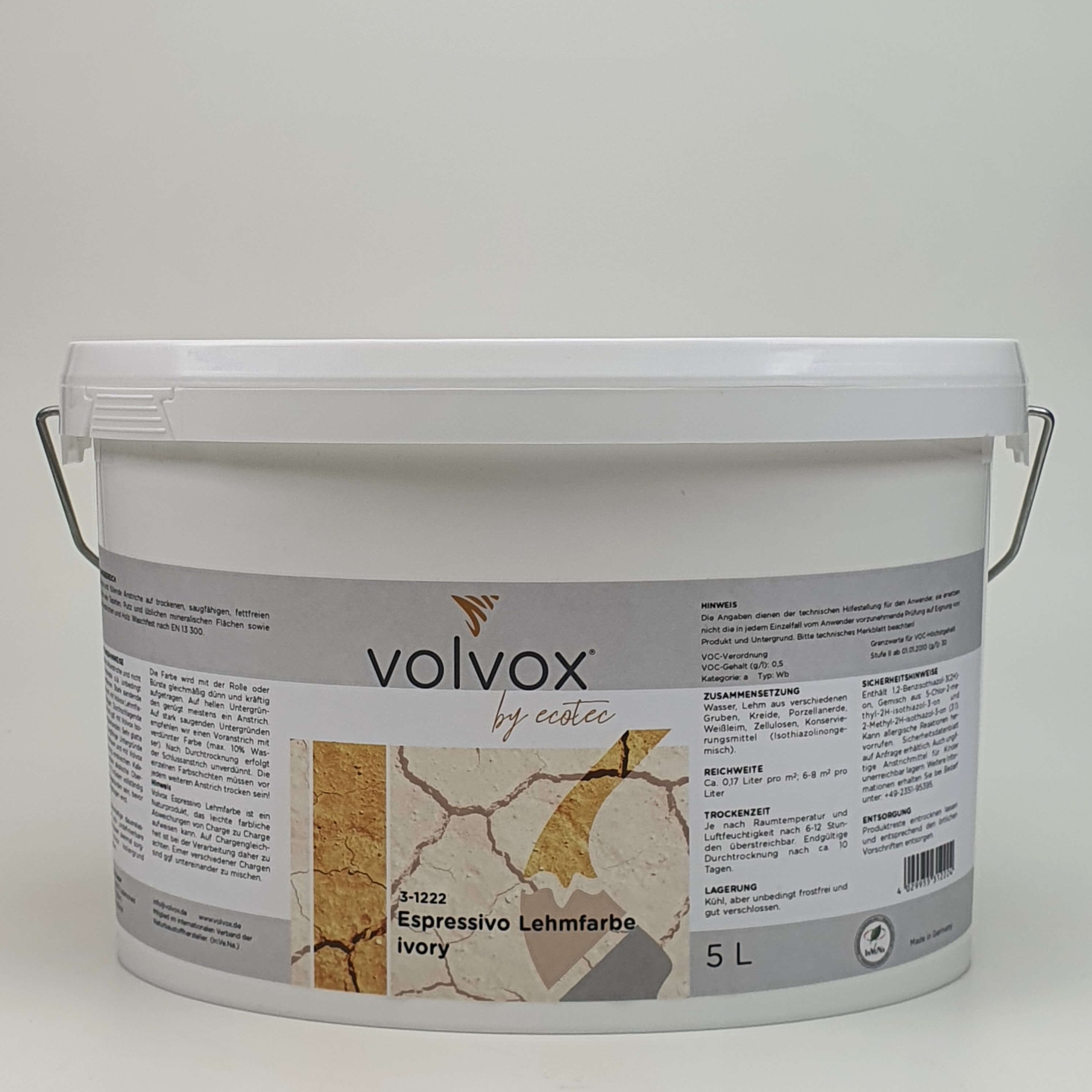 VOLVOX Espressivo Lehmfarbe - (023) ivory - Lehmmeister