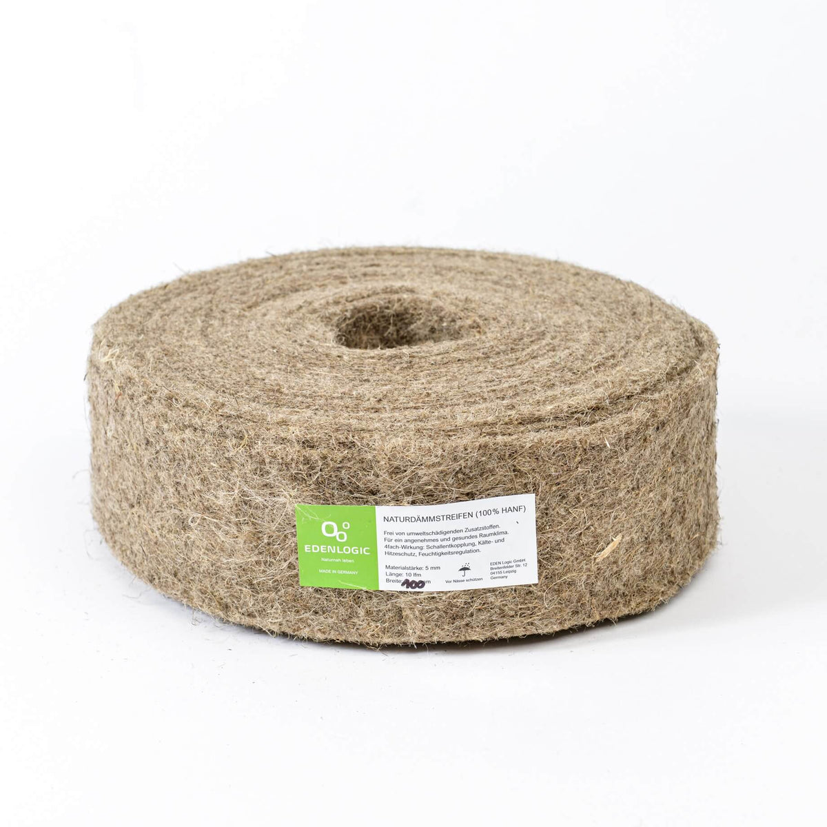 Naturdämmstreifen Breite 100mm - NDS aus 100% Hanffasern - Lehmmeister