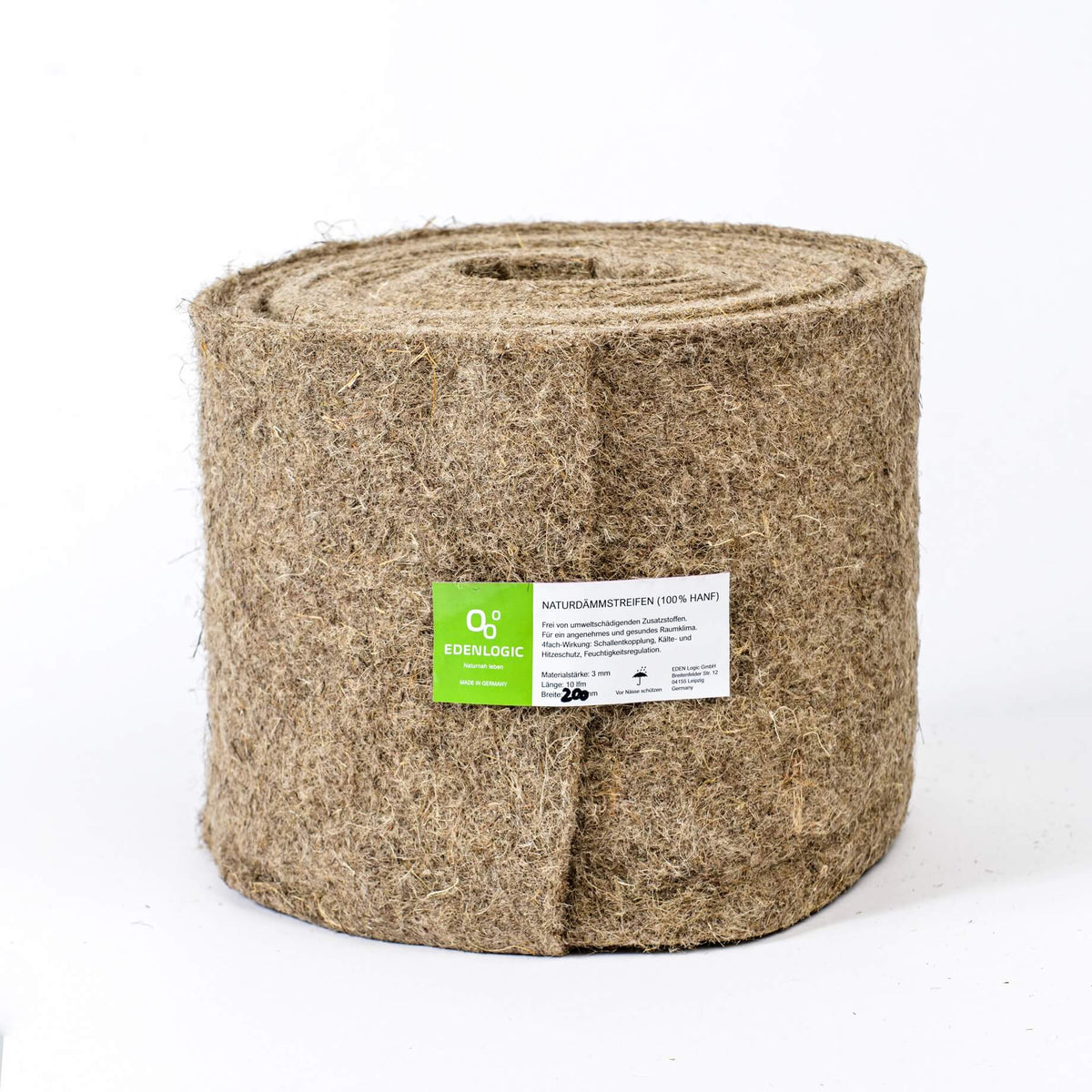 Naturdämmstreifen Breite 200mm - NDS aus 100% Hanffasern - Lehmmeister