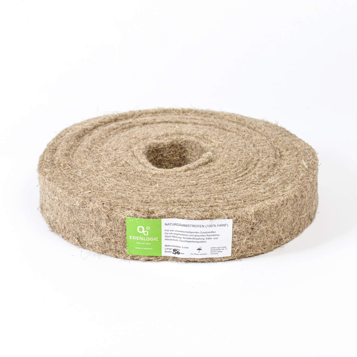 Naturdämmstreifen Breite 50mm - NDS aus 100% Hanffasern - Lehmmeister