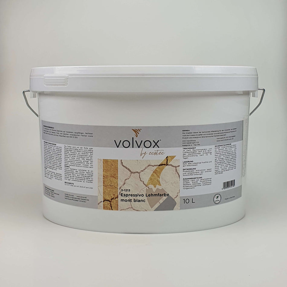 VOLVOX Espressivo Lehmfarbe - (017) mont blanc 10 l Eimer